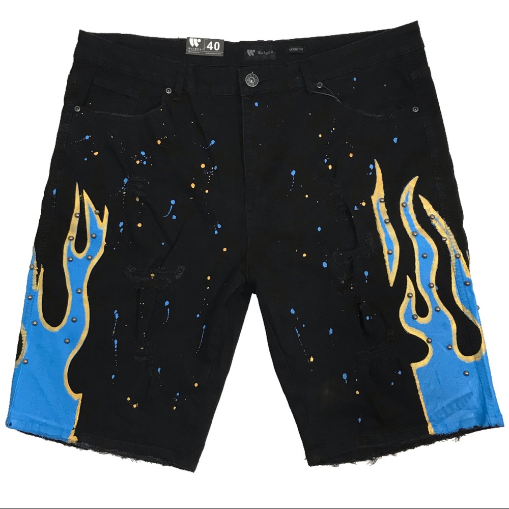 Men’s “Blue Flame” 🔥 shorts. 32, 34, 36, 38, and 40.
